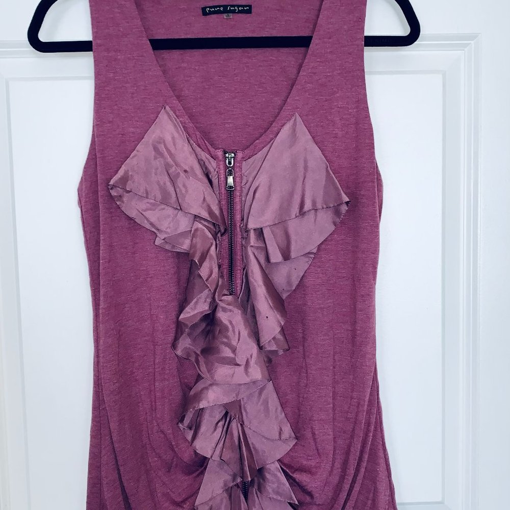 Pure Sugar Ruffle & Zipper Front Tank